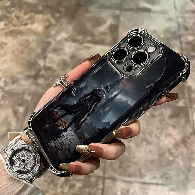 B-Bloodborne Game Plating Phone Case For Iphone 16 17 Pro Max Air 16E 14 15 Plus 12 13 Mini Anti-Fall Airabag Cover