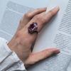 Серебряное кольцо с натуральным рубином, фианитами, вес изделия 5,61 гр (2205319)