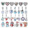 New Winter Charms Bead Copper Snowflake Snowman Penguin Deer Dangle Fit Bangle Bracelet Necklace Diy Jewelry