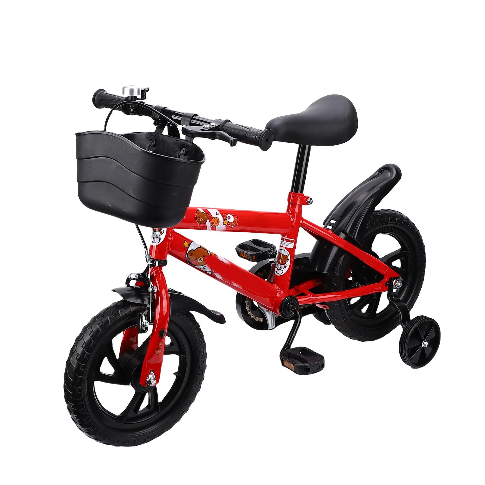 

Детский велосипед с регулируемой высотой, 12-дюймовый велосипед с тренировочными колесами, корзиной, педалями для мальчиков и девочек от 3 до 6 лет