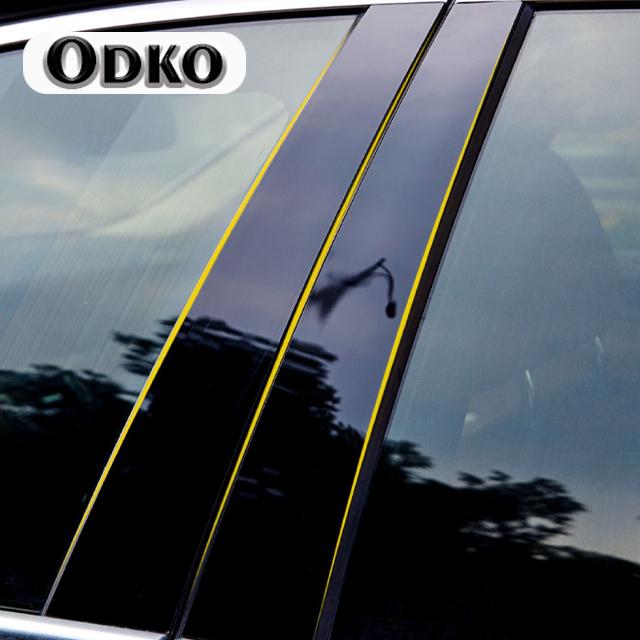 6Pcs Car Pillar Posts Door Window Trim Cover Stickers Decal for Ford Focus Sedan/Hatchback 2005 2006 2007 2008 2009 2010-2014