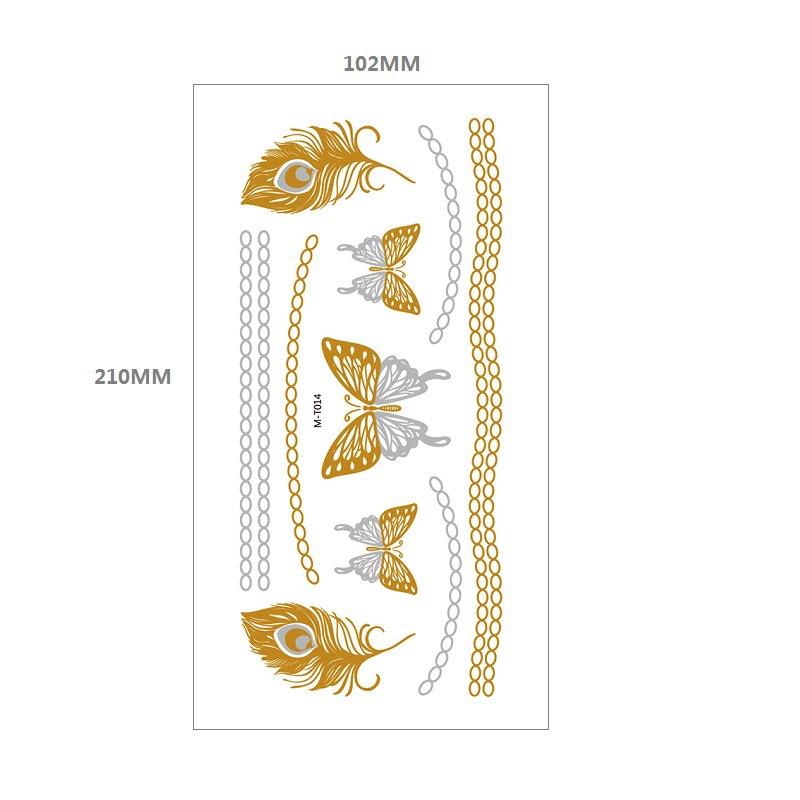 Bronzing Tattoo Sticker Water Transfer Mt Metal Waterproof Tattoo Sticker Party Party Amazon Wind Tattoo