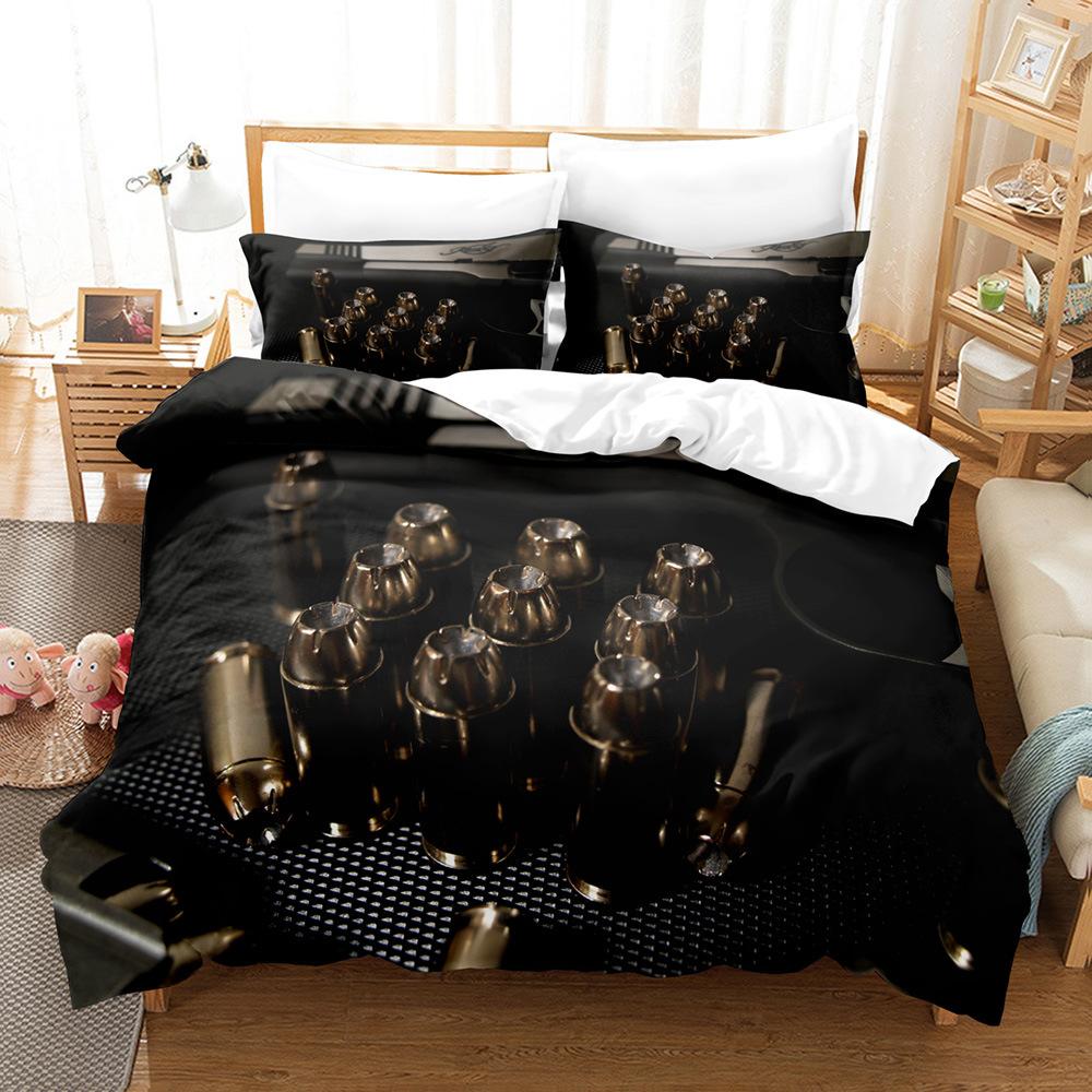 3D digital printing pattern sanded bedding three-piece set quilt cover pillowcase home set