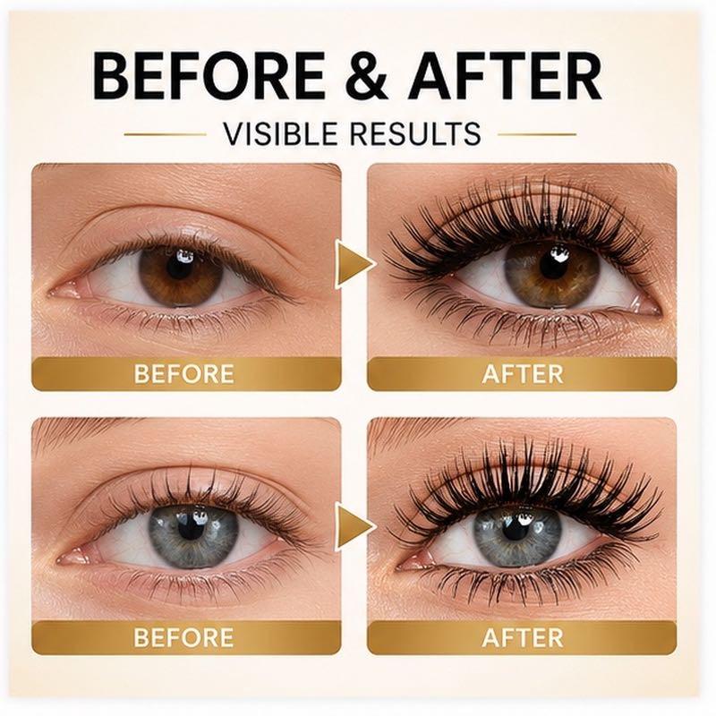 BMBN Curl Volume Mascara, Waterproof Smudge-Proof Black Mascara, Lengthening Thick Curly Eyelashes, Fiber Mascara for Long Lasting Eye Makeup