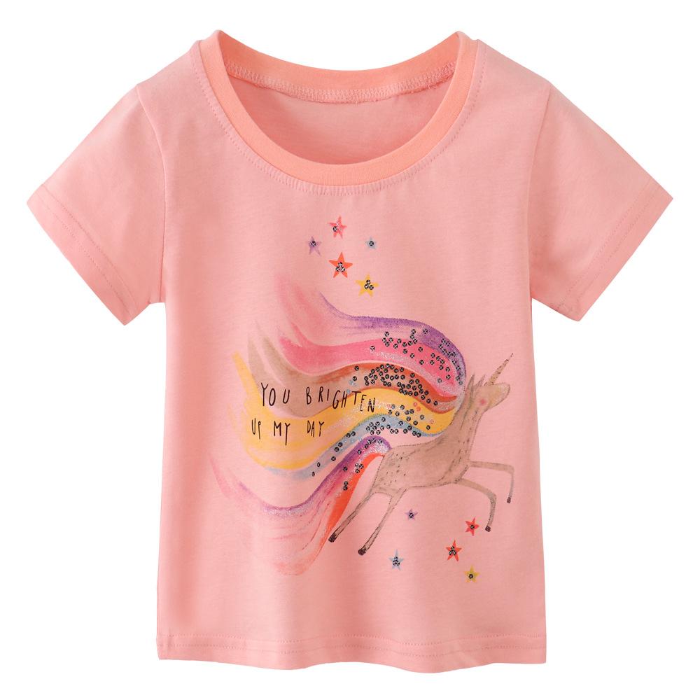 Children s T-shirts, children s short-sleeved T-shirts, small and medium-sized children s summer new children s T-shirts 100