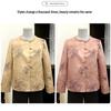 2026 Spring Women's Embroidered Jacket: New Chinese Style, Round Neck, Pearl Button, Short Stylish Top for Mother's Day
