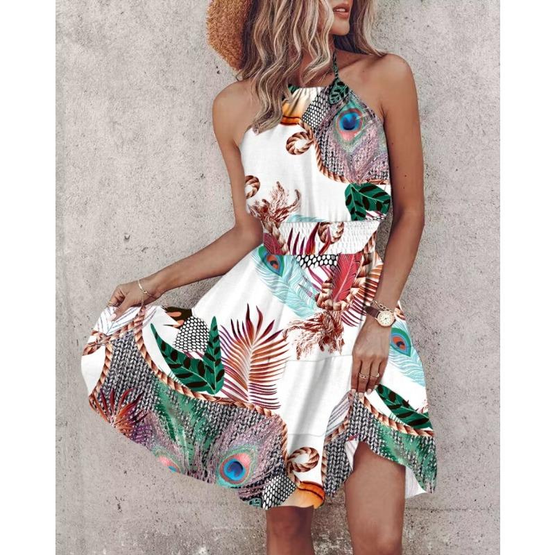 VEZFAA Moda dame vara primavara rochii casual fara maneci