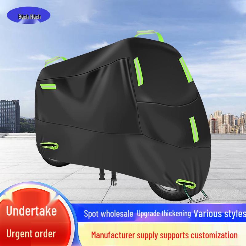 All-Weather 210D Motorcycle Cover: Rainproof, Sunproof, Thickened Oxford Cloth with Built-In Anti-Theft Buckle M - 200x90x100cm, 0.33kg