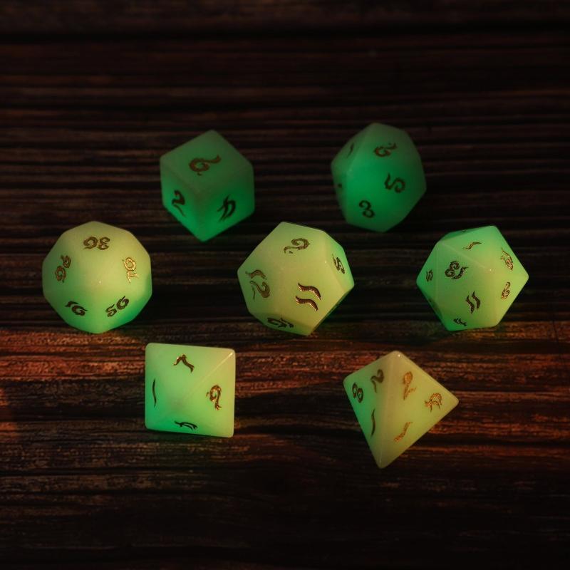 Natural Luminous Stone Dice Multi-faceted Dice Different Sizes Digital Number Dice DIY Board Game Kids Educational Toys