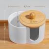 2-in-1 Cotton Swab Makeup Remover Cotton Integrated Storage Box Desktop Makeup Cotton Double Hole Storage Box Covered StorageBox