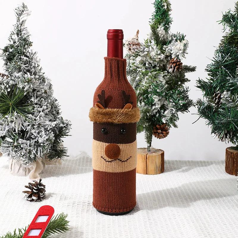 

Merry Christmas Festival Decoration Supplies Christmas Wine Bottle Covers Knitted Wine Bottle Bags for Christmas Birthday Party