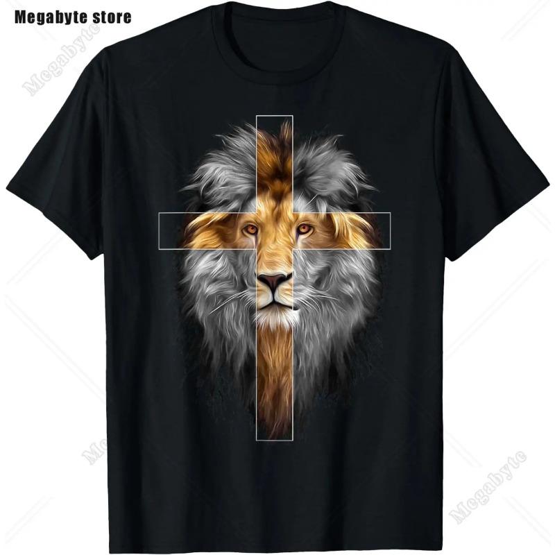 

Иисус Лев Иуды Христианский подарок для мужчин и женщин Футболка Винтажная 3D Футболка Топы с животными Повседневная футболка M