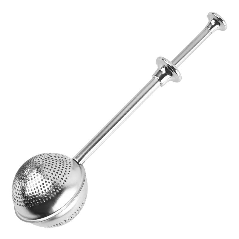 1 piece stainless steel tea filter, press type tea filter with teapot clip, tea wax filter ball for water separation