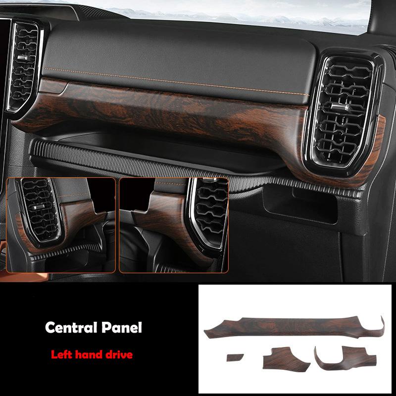 LHD RHD For Ford Ranger Wildtrak T9   2024 ABS Wood door handle bowl Central Screen trument Reading Light panle cover