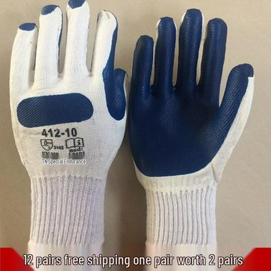 

Tenacity Glass Cut & Puncture-Resistant Safety Work Gloves Blue 12 Pairs Tena Film - One Size