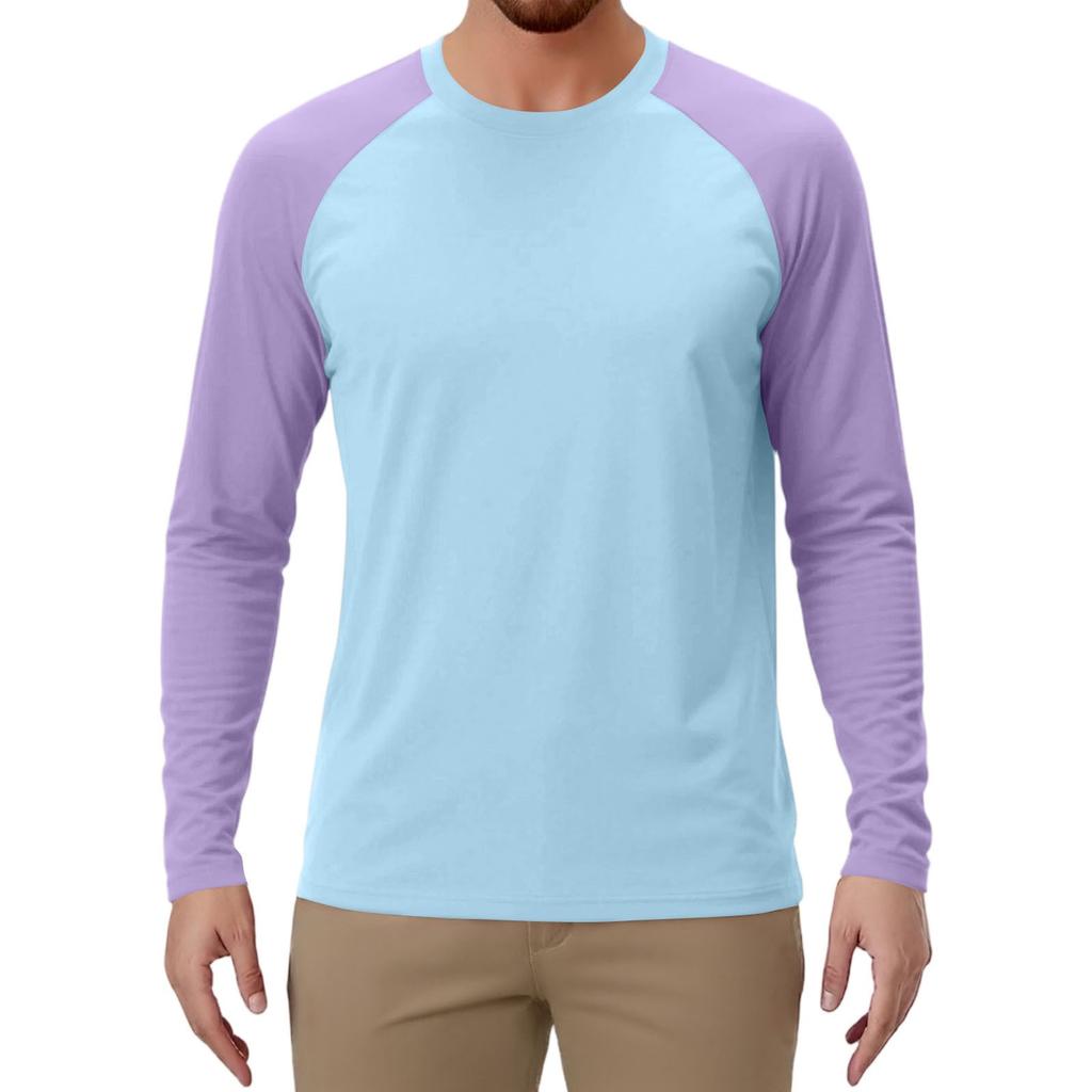 Pánské sportovní tričko s dlouhým rukávem raglánového střihu v kontrastních barvách