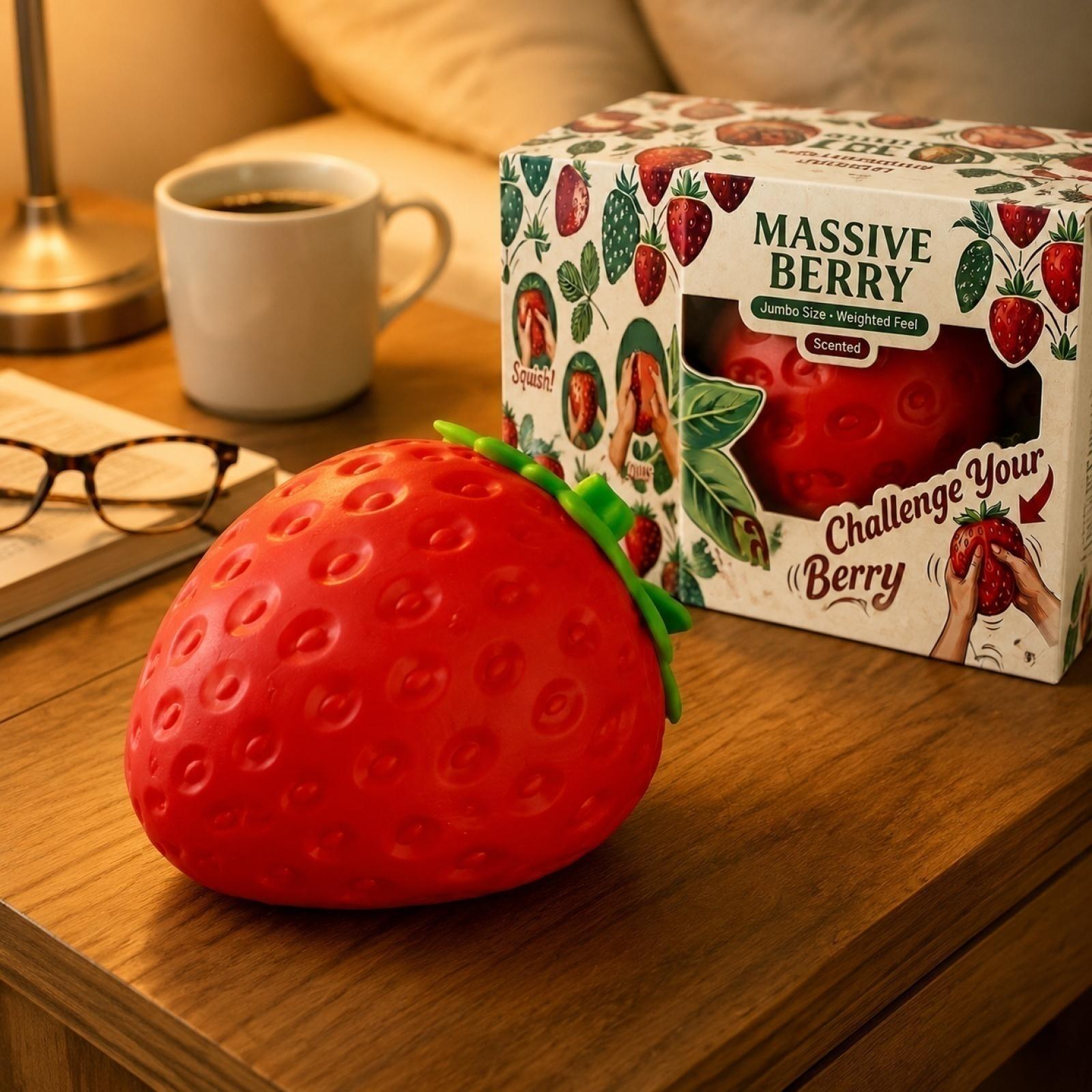 

Giant Strawberry Stress Ball Soft Squishy Toy Large Size Sensory Decompression Ball Slow Rising Material Durable for Adults and Kids One Size