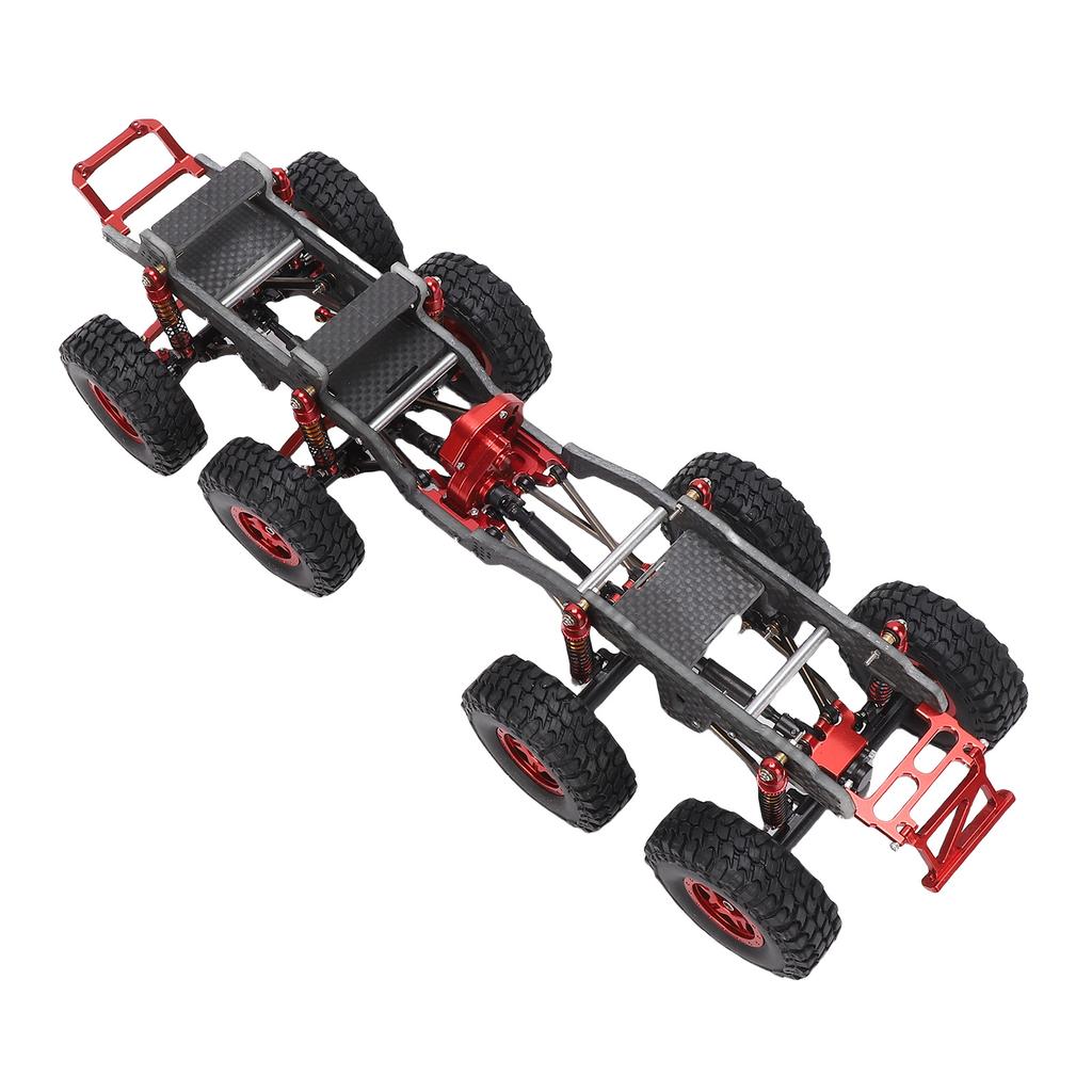 Carbon Fiber RC Car Chassis Frame Replacement for Axial SCX24 RC Car 8x8 Low Center Gravity Chassis Refit Kit Black Red
