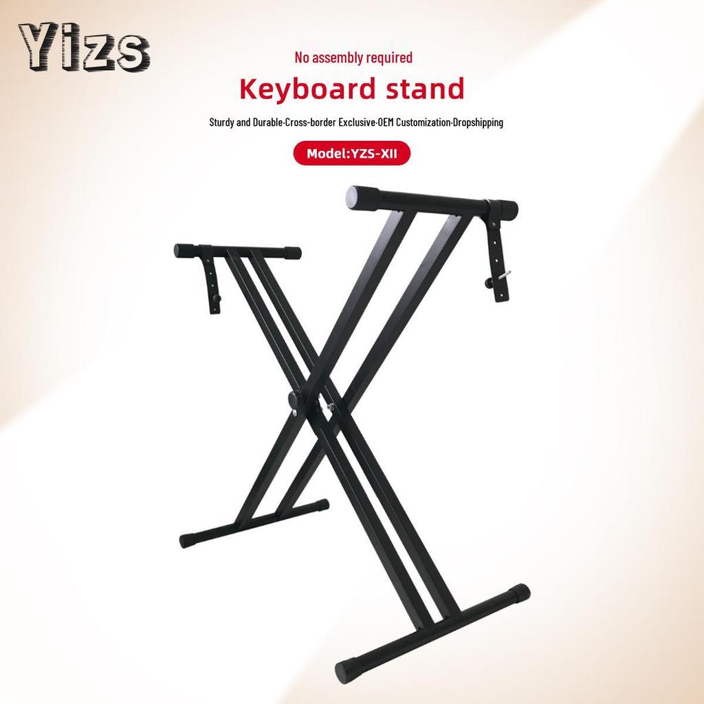 Doppelrohr Elektronische Keyboard & Guzheng X-Ständer, Doppellagig & Faltbares Design, Sandmaltisch
