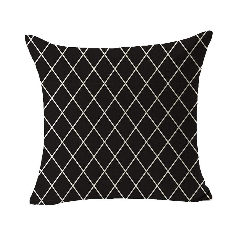 Modern Simple Black and White Geometric Linen Pillow Case Home Sofa Pillow Cushion Cover Soft Decoration
