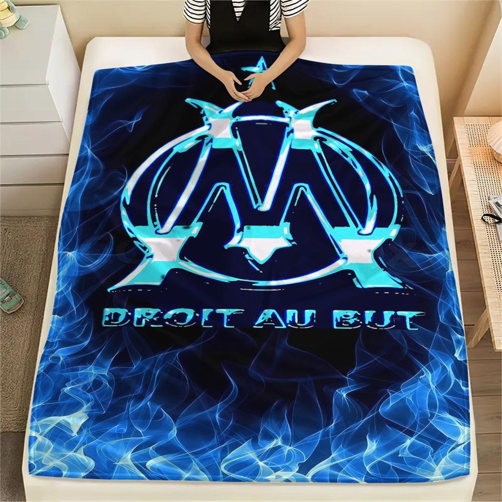 

1PC Olympique de Marseille Print Flannel Blanket, High quality All Seasons, Home Decor, Warmth and Comfort, Perfect for Christmas Gifts 80cm x 120cm