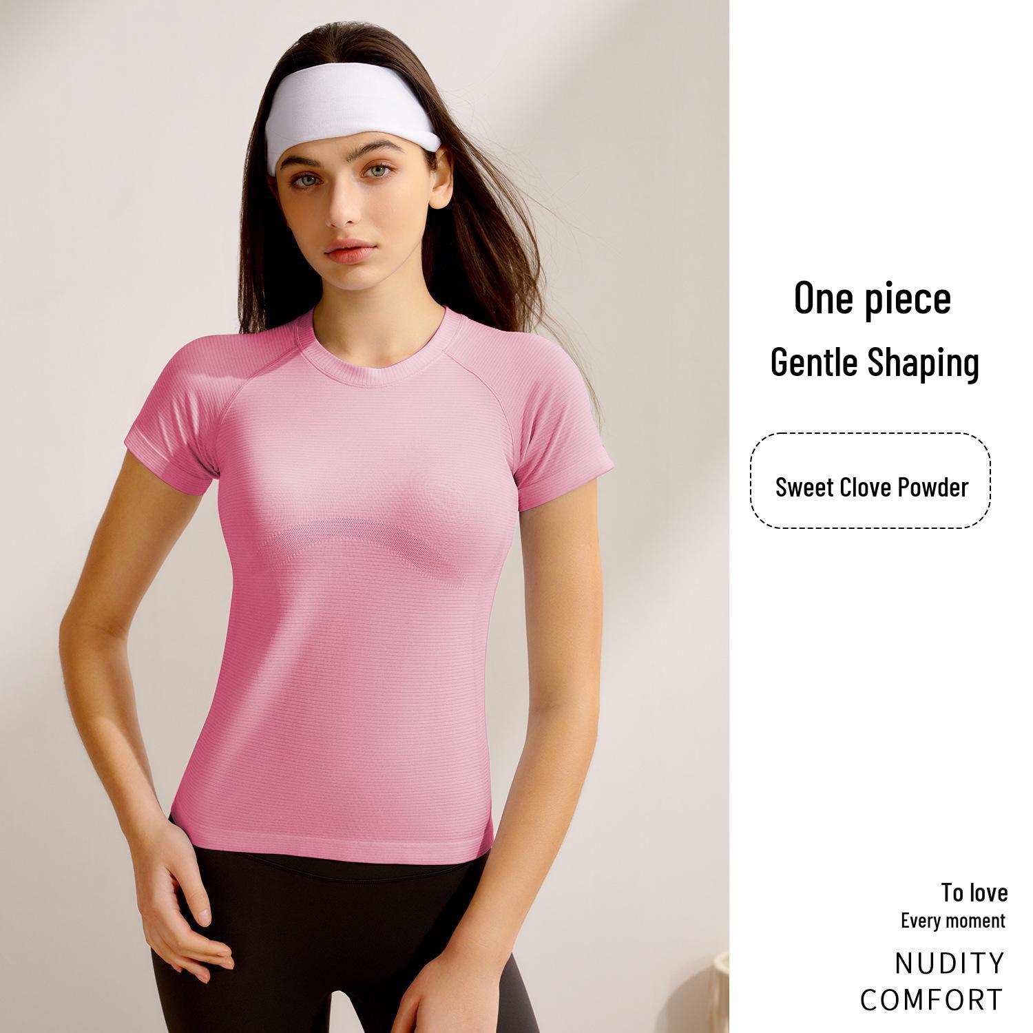 

Женский спортивный топ Jiu Yi для йоги с быстрым высыханием - с коротким рукавом для пилатеса, бега и фитнес-тренировок S