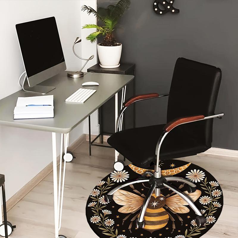 

1pc Office Carpet Chair Mats Bee Moon Stars Flowers Circular Artwork Perfect for Decorating Office Chairs, Living Rooms, Or Bedrooms.YDT272 80cm by 80cm