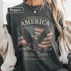 America 250th Anniversary 1776-2026 Shirt Patriotic Eagle USA Flag Tee M