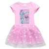 Korean Style Kpop Demon Slayer Mesh Princess Dress for Girls - Short/Long Sleeve Options