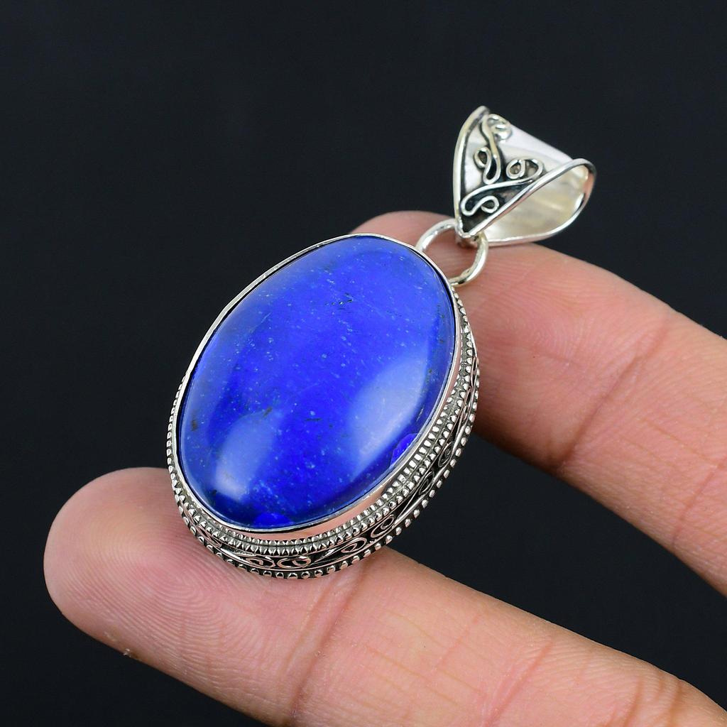 Blue Onyx Stone 925 Silver Handmade Anniversary Engagement Birthday Wife Pendant