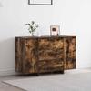 Sideboard Smoked Oak 120 x 41 x 75 cm Wood Based Material