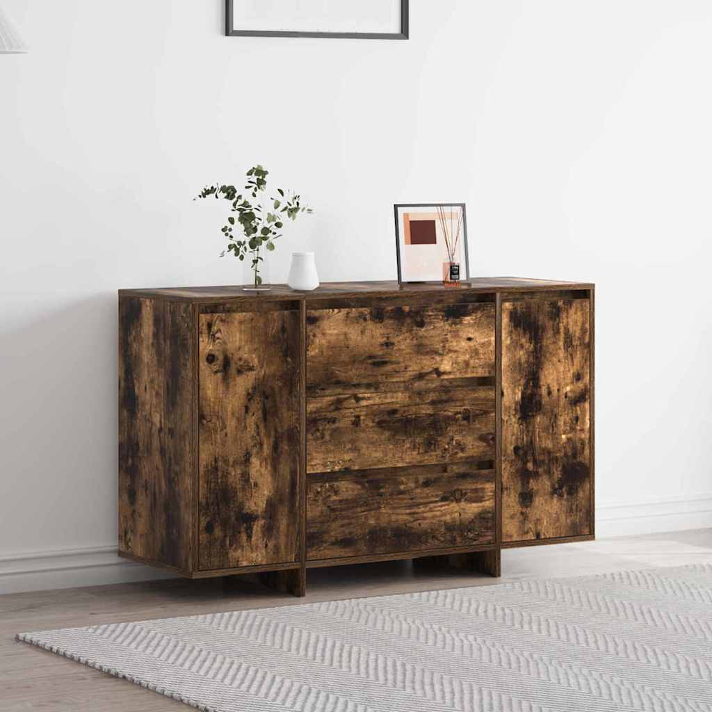Sideboard Smoked Oak 120 x 41 x 75 cm Wood Based Material