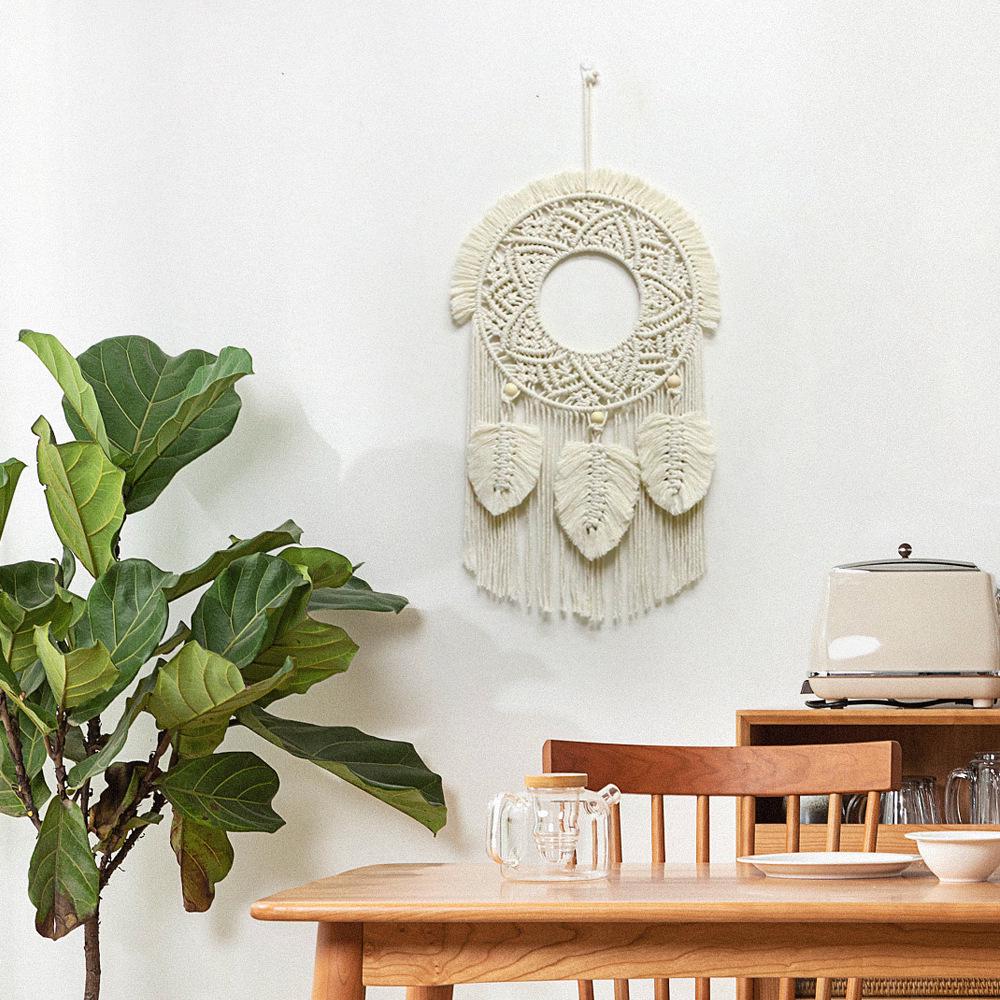 Hand-Woven Cotton Rope Sunrise Sunset Wall Tapestry for Room Décor