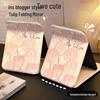 Portable Tulip Makeup Mirror: Compact Handheld and Desktop Vanity Mirror for Dormitory Students