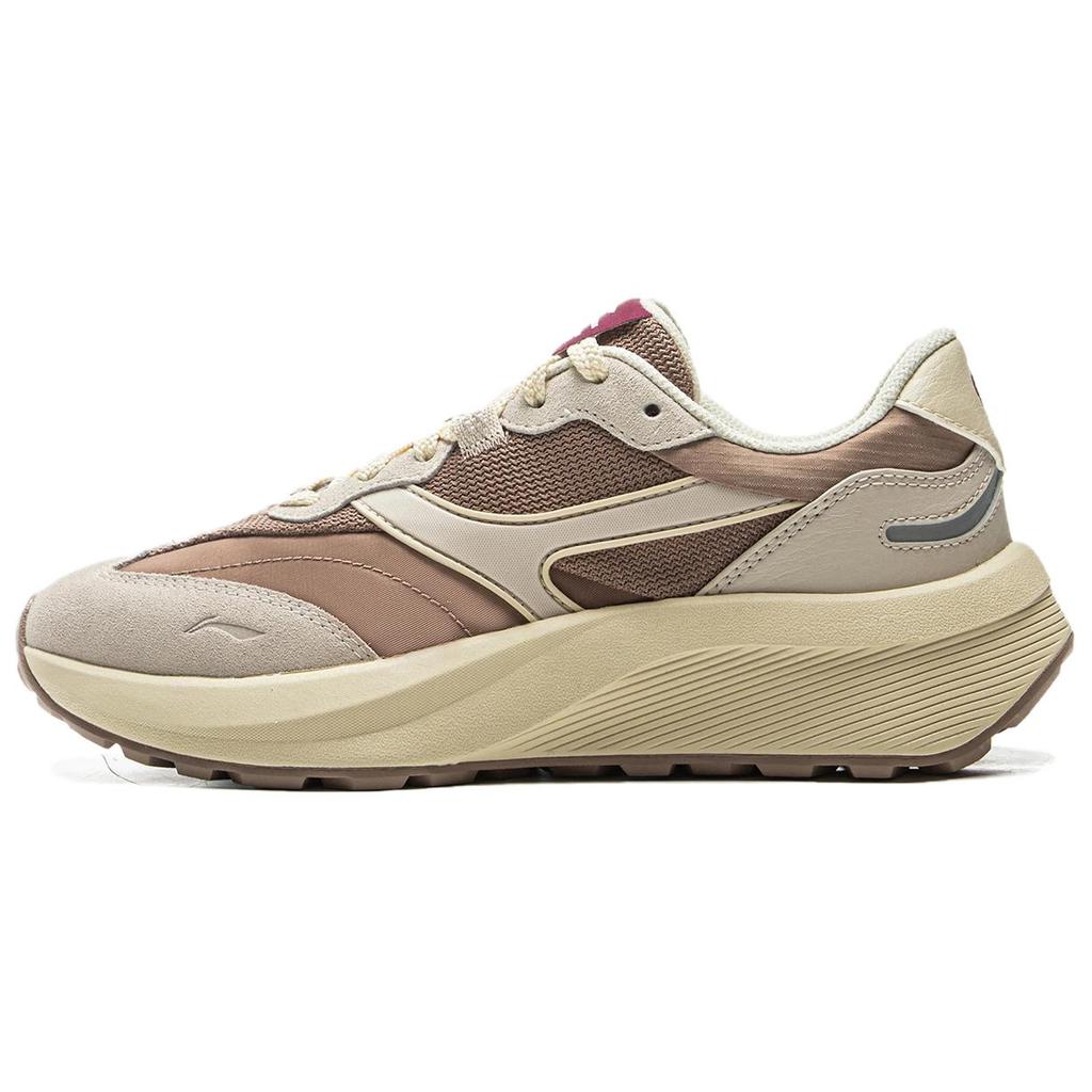 Li Ning Zheng Rong M500 Comfortable Versatile Wear Resistant Non Slip Low Top Casual Shoes Women Sneaker Beige Brown AGCV056-1