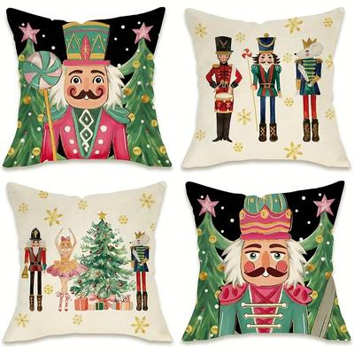 Christmas Pillowcases Suitable for Living Room and Bedroom Christmas Decorations (pillow Insert Not Included)
