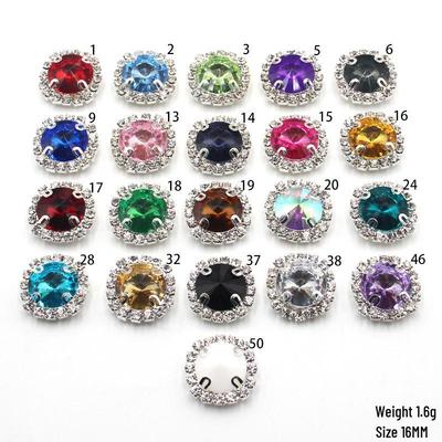 16mm Round Rhinestone Metal and Acrylic Flatback Clips for Jewelry, Clothing, and DIY Embellishments