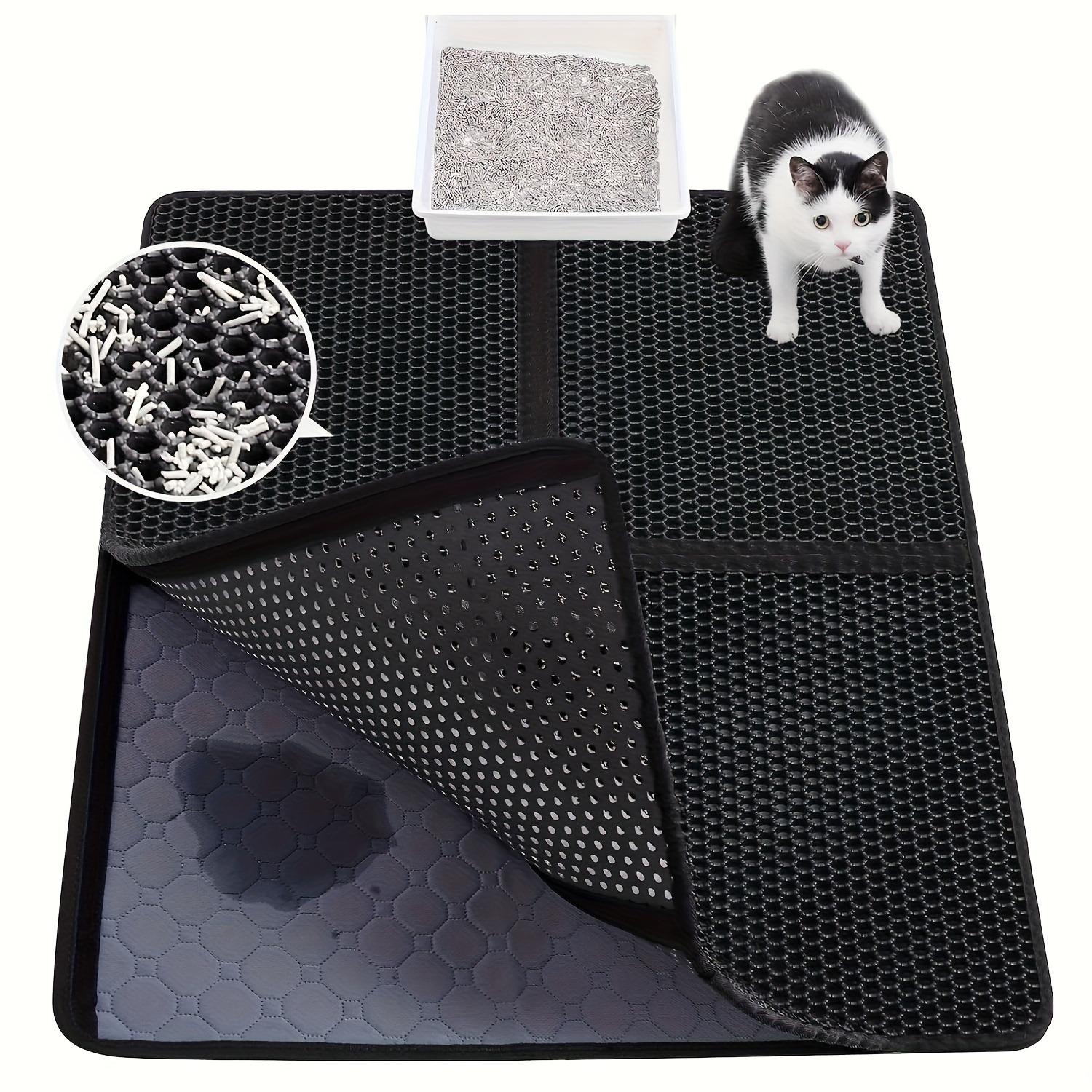 Cat Litter Mat Double Layer Waterproof Urine Proof Trapping Mat 1 Pack, Cat Litter Mat-24 X18  Large Litter BoxTrapping Mat