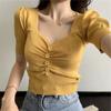 Summer New Model Leaking Clavicle Sexy Low-cut V-neck Cool Silk Inner Layering Base Sweater Top T-shirt for Women