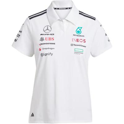 X Mercedes-Amg Petronas F1 Collaboration SS25 Formula Team Polo Shirt With Letter Pattern Stripes Women Polo Shirts White Mixed-Colors JV5741