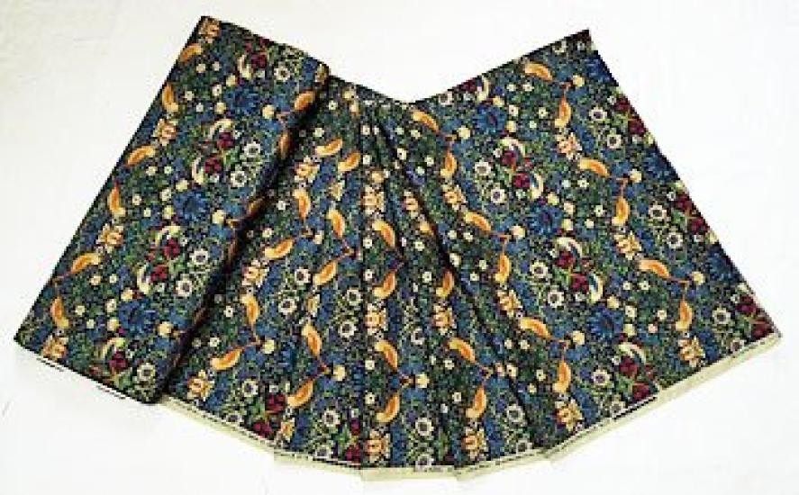 Material Bumbac Imprimat William Morris Strawberry Thief, Albastru, Pre-tăiat 1 m × 110 cm / Bumbac Zână