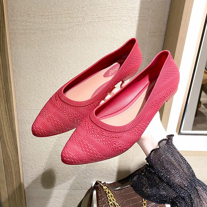 

Сандалии с острым носком для женщин, летняя модная нескользящая обувь, удобная рабочая обувь с мягкой подошвой 40 красный