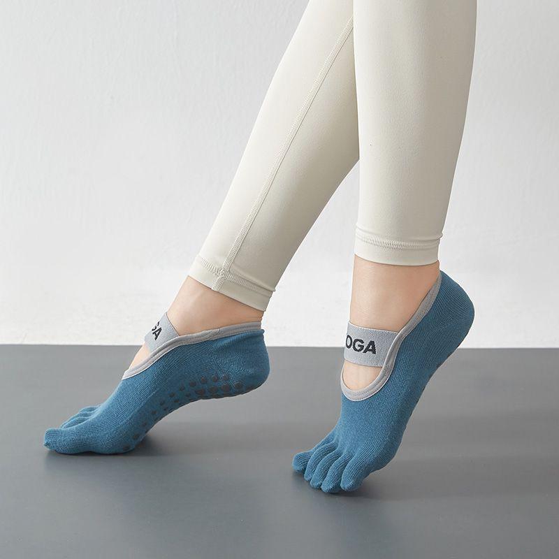 

Yoga Summer Breathable Indoor Sports Training Toe Socks Ink Blue