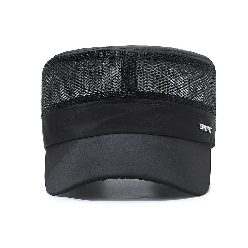 Men's Hat, Summer Breathable Mesh Hat, Outdoor Sports Flat Top Hat, Middle-aged and Elderly Quick Drying Duckbill Hat, Windproof and Sunshade Hat