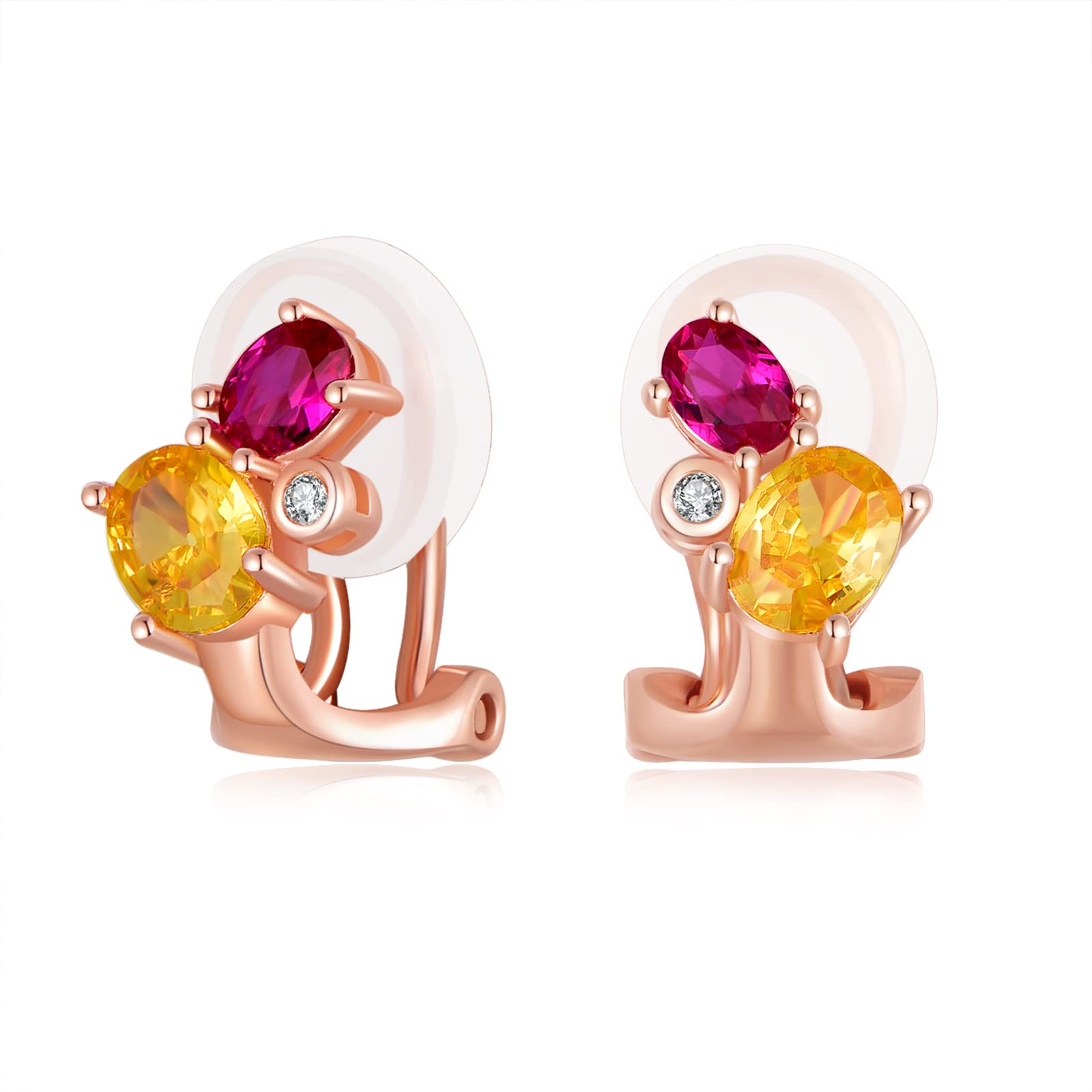 

Серьги с топазом PHNIBIRD, гипоаллергенные металлические серьги из серебра 925 пробы, безболезненные серьги из розового золота, элегантные, для повседневного использования, для женщин [искрящийся свет]