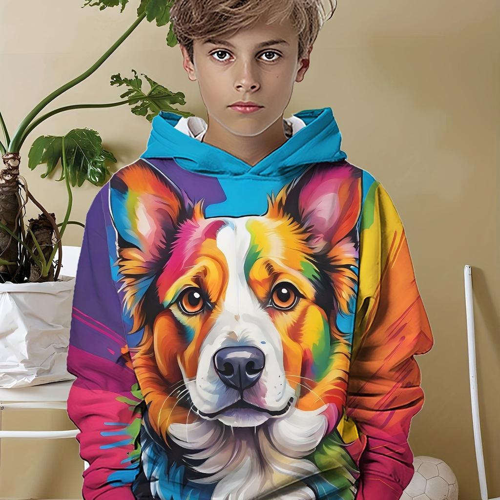 Kids Clothes Boys Hoodies Long Sleeve Funny 3D Dogs Print Children Spring Fall Clothes Casual Stylish Outdoor Boy Clothes Tops