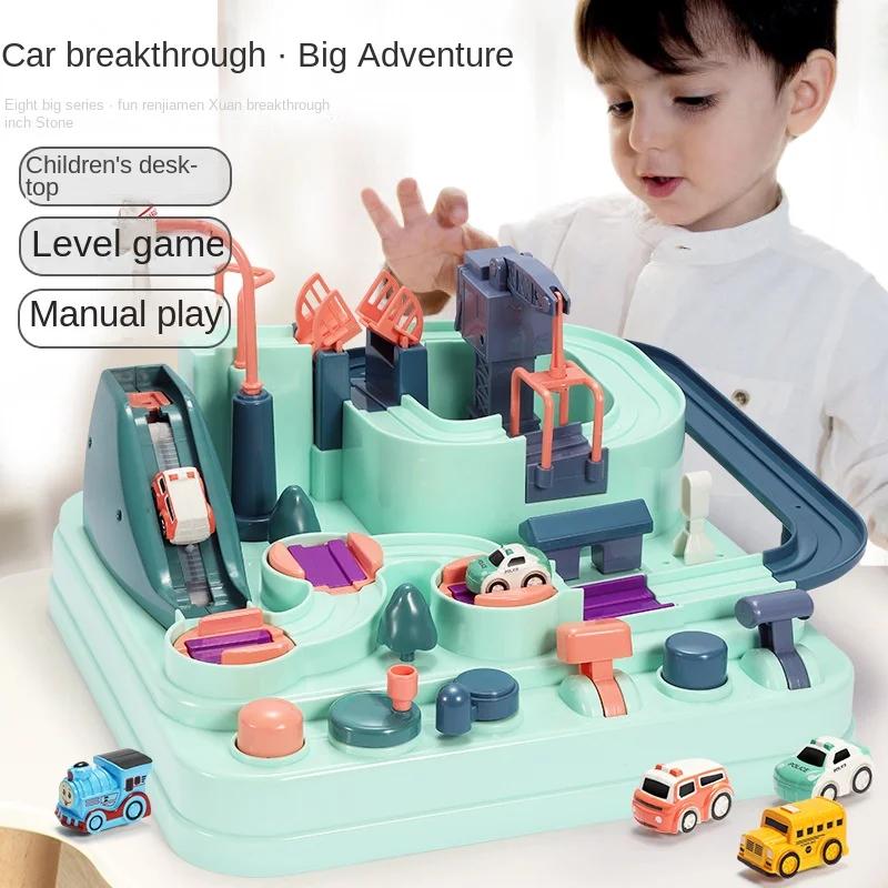 Racing Rail Car Model Educational Toys Children Track Adventure Game Brain Mechanical Interactive Train Animals Space Rocket Toy