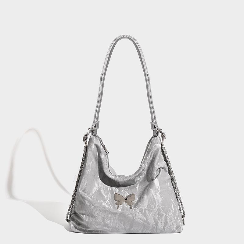 

Женская сумка-тоут 2025 новая большая вместимость рюкзак для поездок на работу летняя универсальная плечевая сумка-цепочка премиальный рюкзак серый