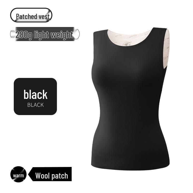 

Жіночий безшовний антибактеріальний зимовий жилет з 100% чистої вовни з нагрудною вставкою. L (160-165 cm, 100-120 jin)