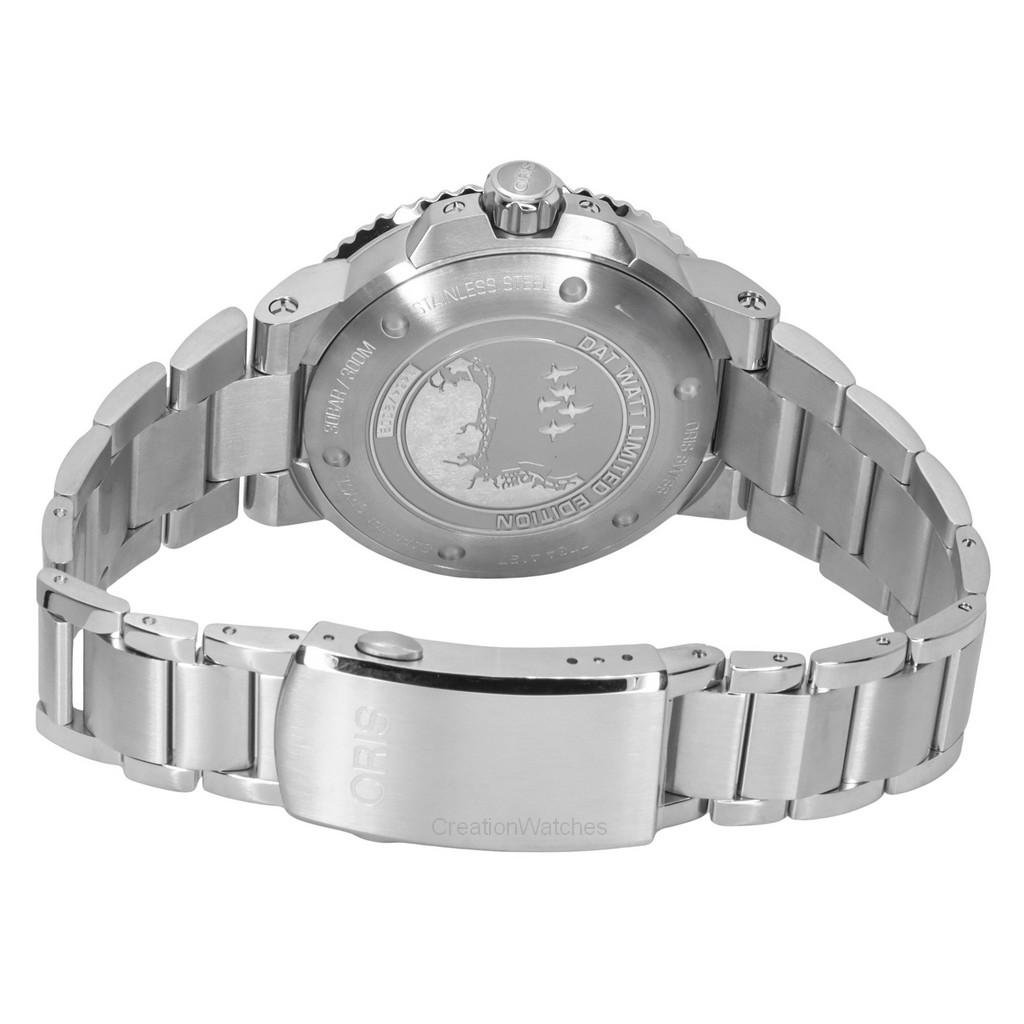 Oris Aquis Analog Limited Edition Green Dial Automatic Diver's 01 743 7734 4197-Set 300M Men's Watch With Rubber Strap